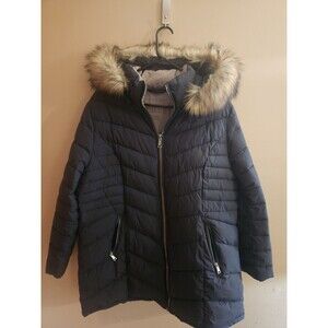 Laundry by Shelli Segal  Los Angeles Puffer Jacket Coat Faux Fur Hooded Size XXL